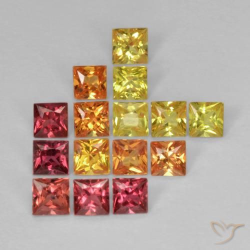 1.47ctw Natural Multicolorido Safira, Quadrado, VS