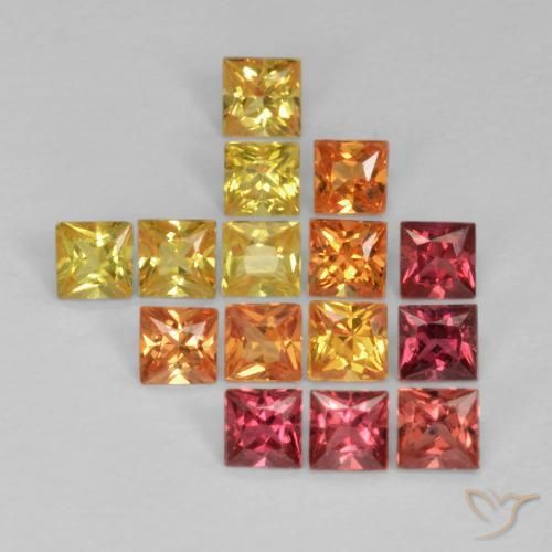 Pedras preciosas de Safira Multicolorido natural de 1.47 ct, Quadrado, VS