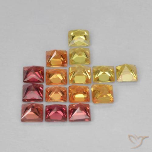 Pedras preciosas de Safira Multicolorido natural de 1.47 ct, Quadrado, VS