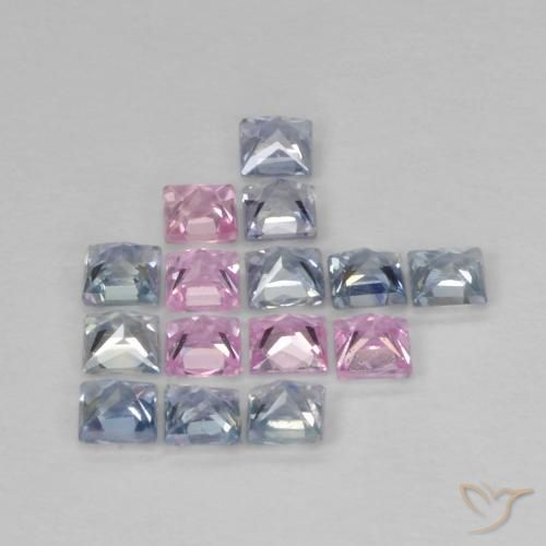 Pedras preciosas de Safira Multicolorido natural de 1.42 ct, Quadrado, VS