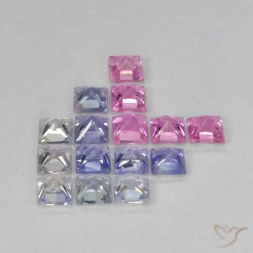 Pedras preciosas de Safira Multicolorido natural de 1.36 ct, Quadrado, VS