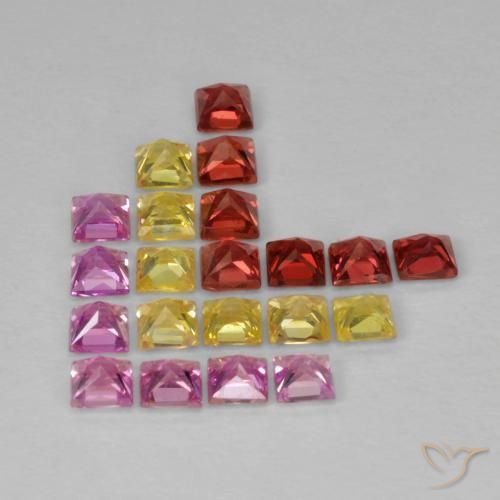 Pedras preciosas de Safira Multicolorido natural de 2.25 ct, Quadrado, VS