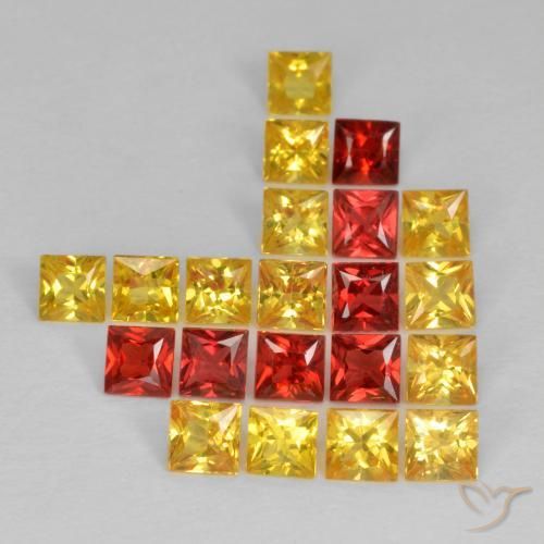 2.57ctw Natural Multicolorido Safira, Quadrado, VS