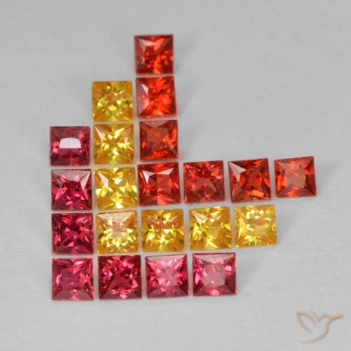 Pedras preciosas de Safira Multicolorido natural de 2.26 ct, Quadrado, VS