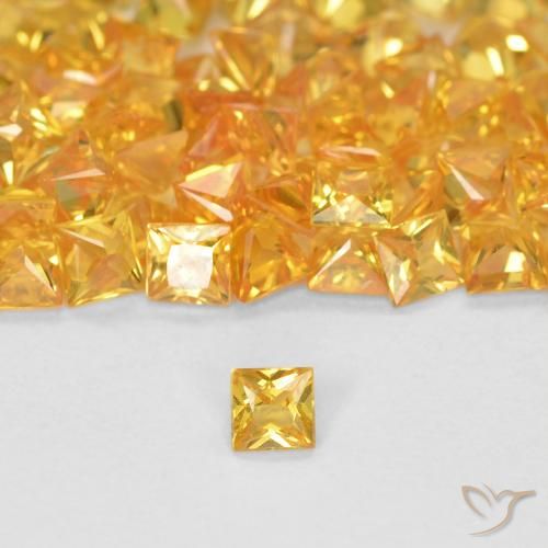 0.07ct Natural Laranja-Ouro Safira, Quadrado, VS