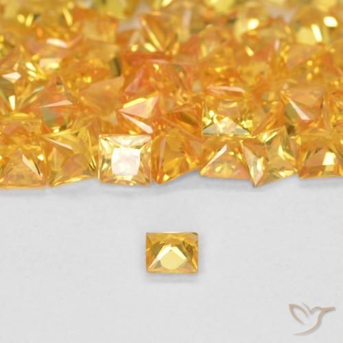 Safira Laranja-Ouro Natural 0.07ct, Quadrado, VS