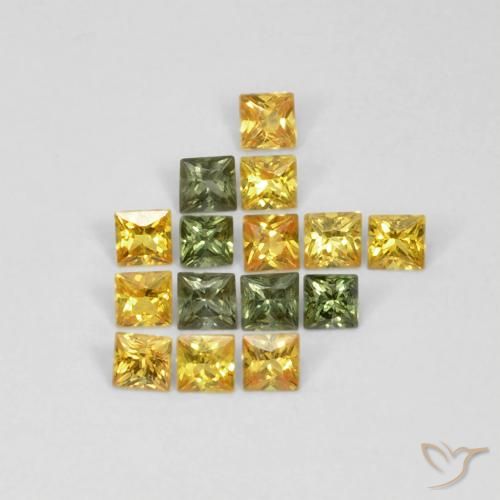 1.12ctw Natural Multicolorido Safira, Quadrado, VS