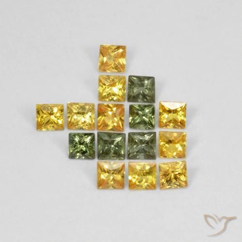 Pedras preciosas de Safira Multicolorido natural de 1.12 ct, Quadrado, VS