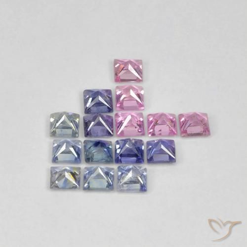 Pedras preciosas de Safira Multicolorido natural de 1.40 ct, Quadrado, VS
