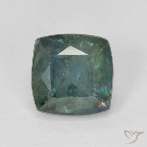 1.14ct Natural Verde Azul Profundo Safira, Almofada, VS-SI, Photo A