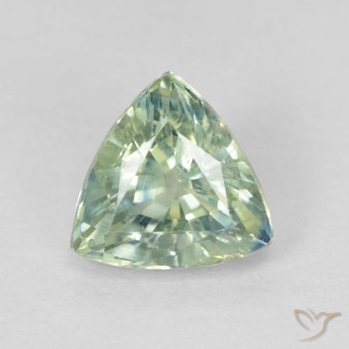 0.87ct Natural Verde muito claro Safira, Trilhão, VS