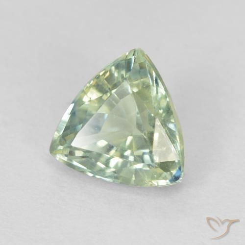 Safira Verde muito claro Natural 0.87ct, Trilhão, VS