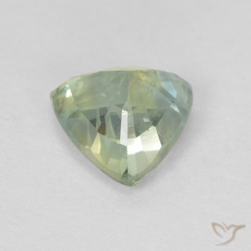 Safira Verde muito claro Natural 0.87ct, Trilhão, VS