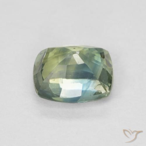 Safira Azul-esverdeado Natural 0.78ct, Almofada, VS