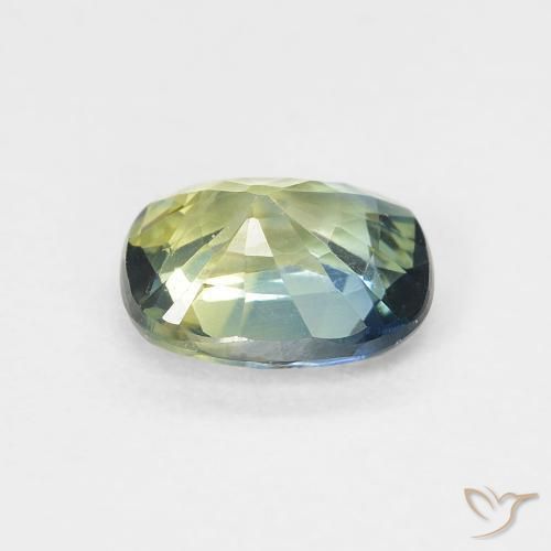 Safira Verde muito claro Natural 1.09ct, Almofada, VVS-VS
