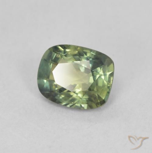 Safira Verde Floresta Claro Natural 0.72ct, Almofada, VS
