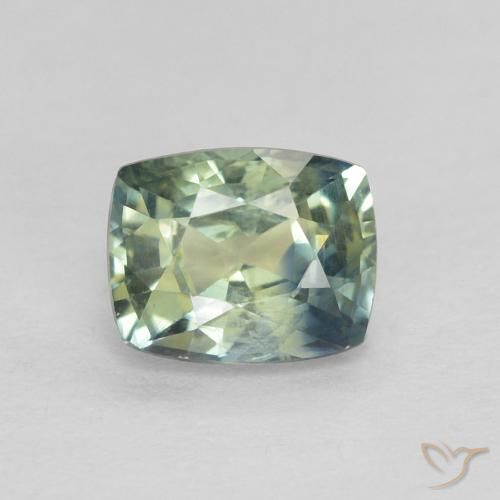 0.77ct Natural Azul verde Safira, Almofada, VS