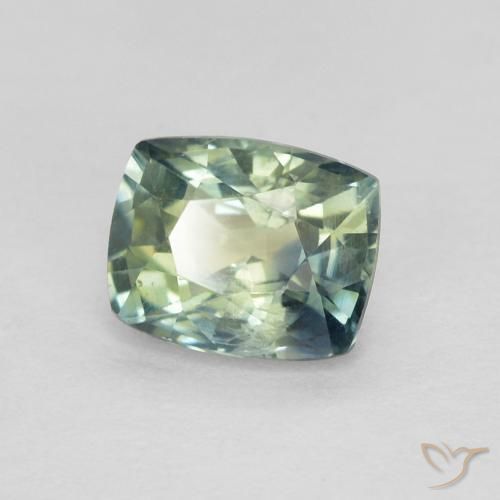 Safira Azul verde Natural 0.77ct, Almofada, VS