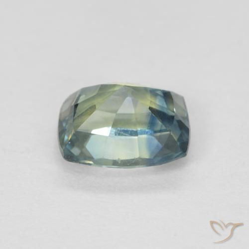 Safira Azul verde Natural 0.77ct, Almofada, VS