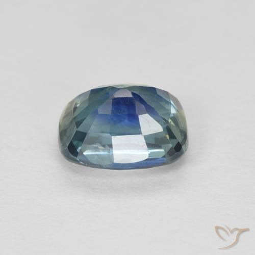 Safira Azul-esverdeado Natural 1.08ct, Almofada, VS