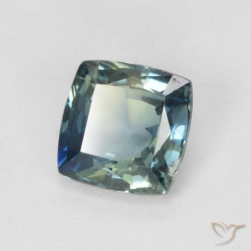 Safira Azul-esverdeado Natural 0.91ct, Almofada, VS