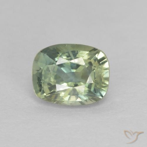 0.69ct Natural Luz verde Safira, Almofada, VS