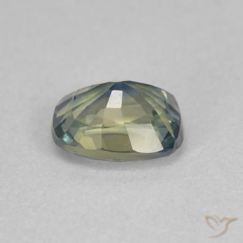 Safira Médio Azul Verde Natural 0.77ct, Almofada, VVS