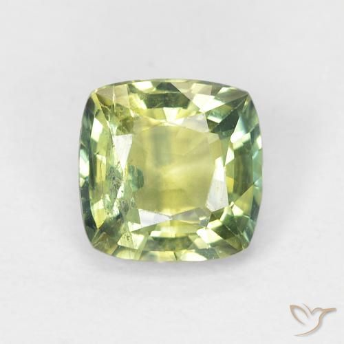 1.19ct Natural Verde amarelado Safira, Almofada, VS