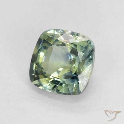 Safira Azul-esverdeado Natural 0.89ct, Almofada, VS