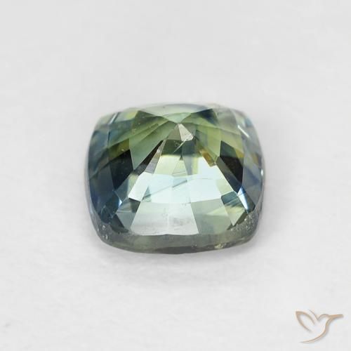 Safira Azul-esverdeado Natural 0.89ct, Almofada, VS