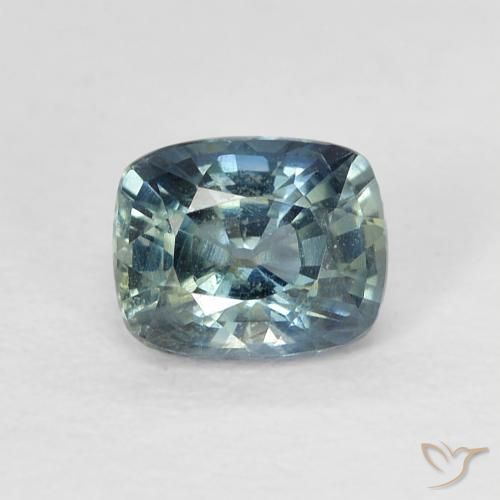 0.81ct Natural Médio Azul Verde Safira, Almofada, VS