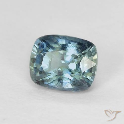 Safira Médio Azul Verde Natural 0.81ct, Almofada, VS