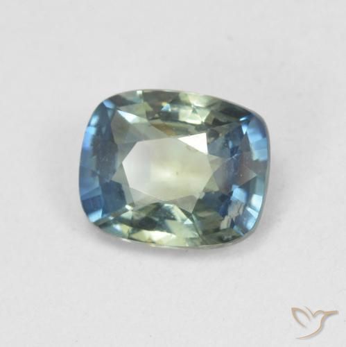 Safira Médio Azul Verde Natural 0.79ct, Almofada, VS