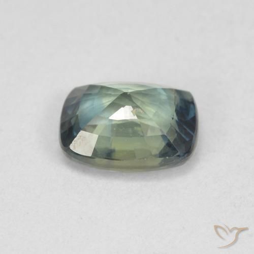 Safira Médio Azul Verde Natural 0.79ct, Almofada, VS