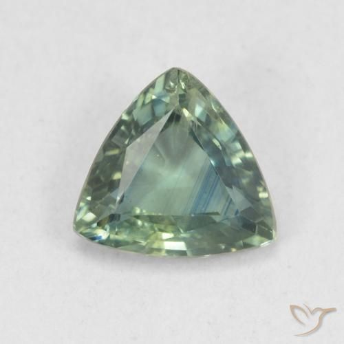 0.82ct Natural Azul-esverdeado Safira, Trilhão, VS