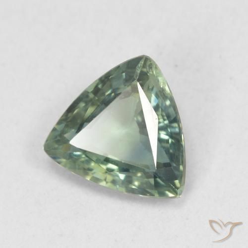 Safira Azul-esverdeado Natural 0.82ct, Trilhão, VS