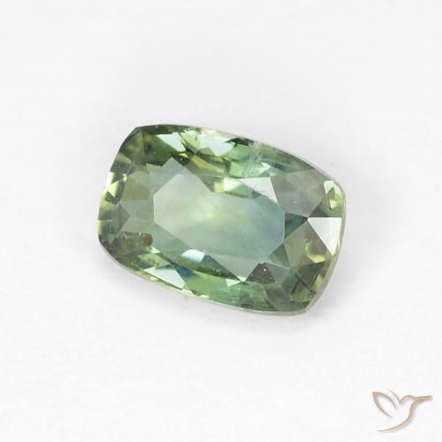Safira Luz verde Natural 1.00ct, Almofada, VVS-VS
