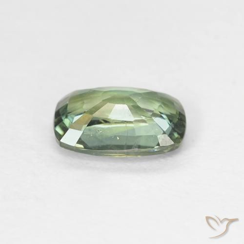 Safira Luz verde Natural 1.00ct, Almofada, VVS-VS