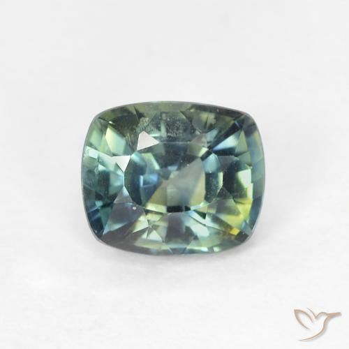 0.90ct Natural Multicolorido Safira, Almofada, VVS-VS