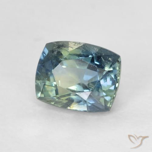 Safira Azul-esverdeado Natural 0.64ct, Almofada, VVS-VS
