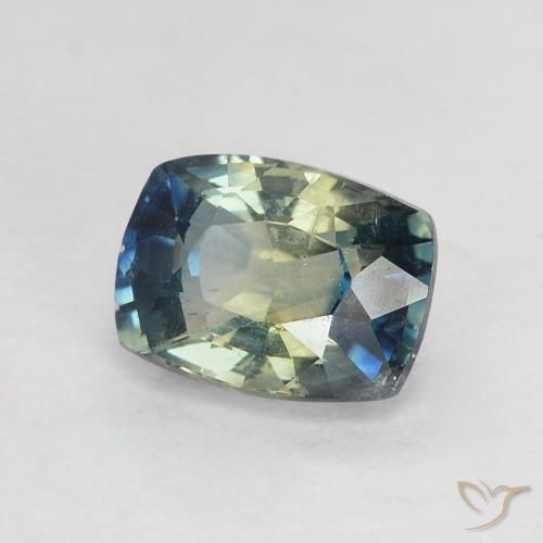 Safira Azul-esverdeado Natural 0.95ct, Almofada, VVS-VS