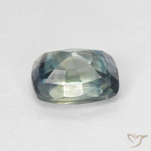 Safira Azul-esverdeado Natural 0.95ct, Almofada, VVS-VS