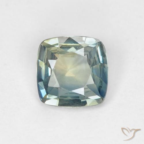 0.88ct Natural Azul-esverdeado Safira, Almofada, VVS