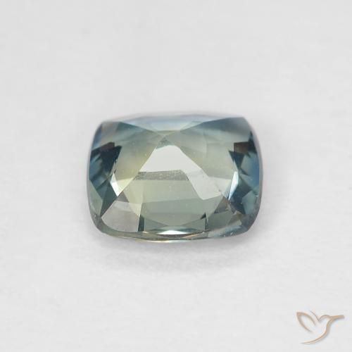 Safira Azul-esverdeado Natural 0.88ct, Almofada, VVS