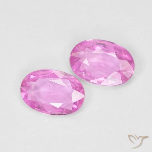 Pedras preciosas de Safira Rosa quente natural de 0.72 ct, oval, VS