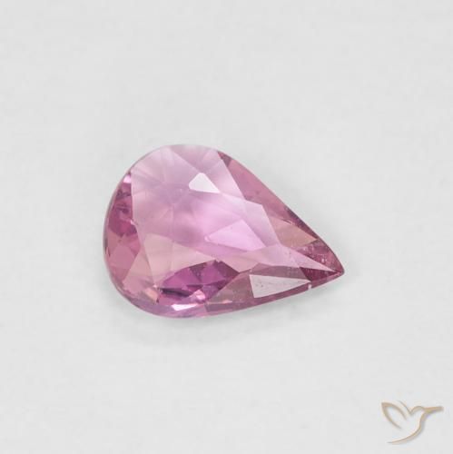 Safira Roxo Rosa Natural 0.38ct, Formato de pêra, VS