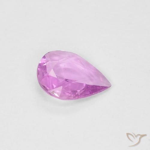 Safira Luz rosa Natural 0.34ct, Formato de pêra, VS