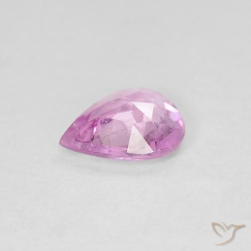 Safira Roxo Real Claro Rosa Natural 0.48ct, Formato de pêra, VS