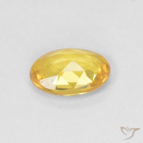 Safira ouro brilhante Natural 0.54ct, oval, VVS
