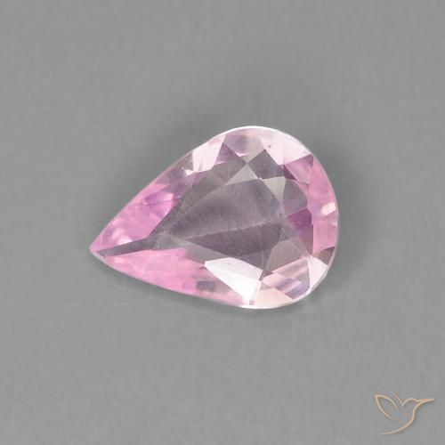 0.46ct Natural Rosa chiclete muito claro Safira, Formato de pêra, VVS